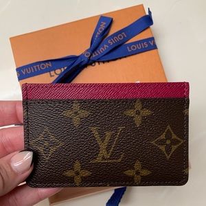 SOLD Louis Vuitton Monogram/Magenta card case